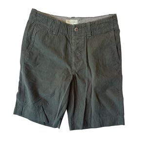 Abercrombie & Fitch chino shorts 30 Khaki gray green Mens Button flap pockets